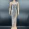 Silver Sequin Transparent Sleeveless Dress