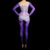 Purple Rhinestone Bodysuit
