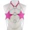 Pink Body Cage Harness Bra Metal Chain Rave Costume