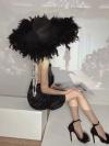 Three colors ostrich feather stage hat
