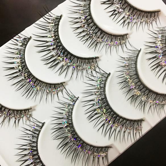 Multi- color Rhinestone False Lashes