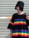 LGBT Pride Rainbow Striped Loose T-Shirt (Black Or White)