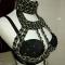 Black/ White Glass Rhinestone Bikini Outfit