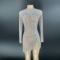 Rhinestone and Pearl High Split Short Dress 