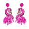 Pink Flamingo Handmade Beaded Stud Earrings