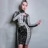 Black And White Sparkly Rhinestones Dress
