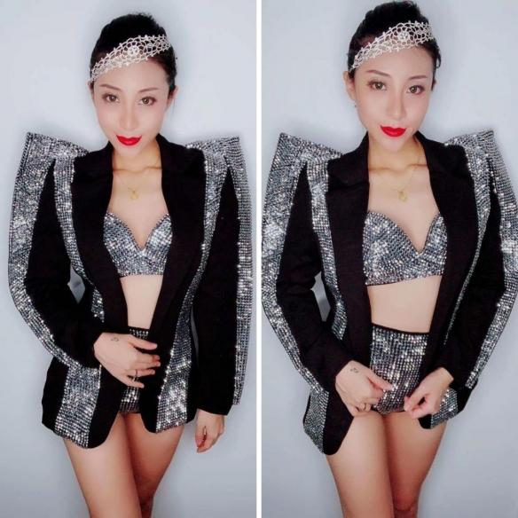 Black&Silver Sequin Suit
