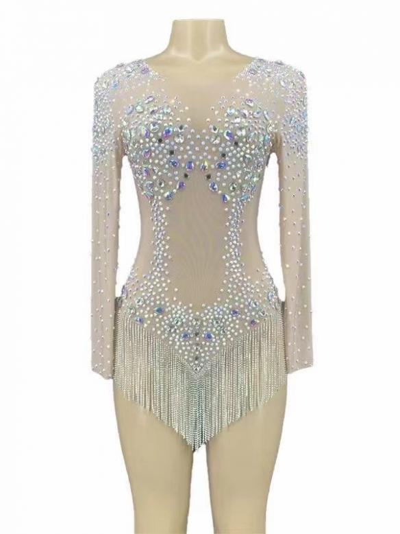 White Tassel Leotard