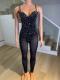 Rhinestone beaded bodysuit