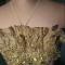 Golden Feather Pattern & Rhinestone Dress
