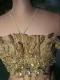 Golden Feather Pattern & Rhinestone Dress