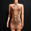 Nude Rhinestone Short Dress