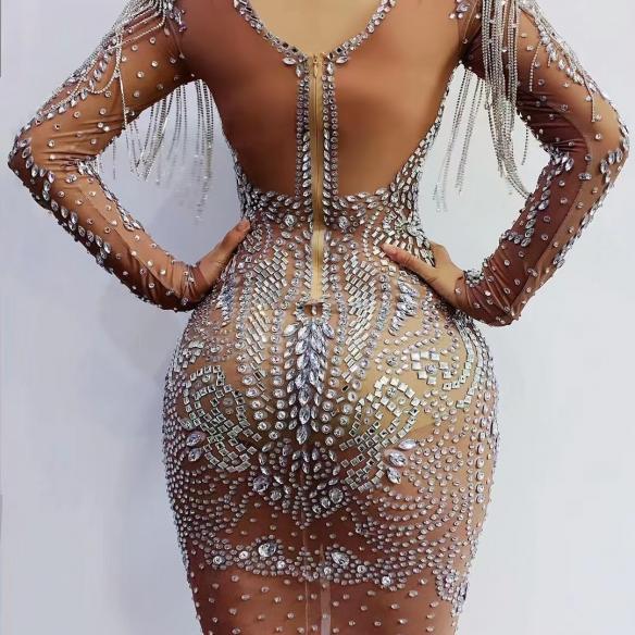 Rinestone Tassle Dress