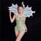 Green Rhinestone Stripe Leotard