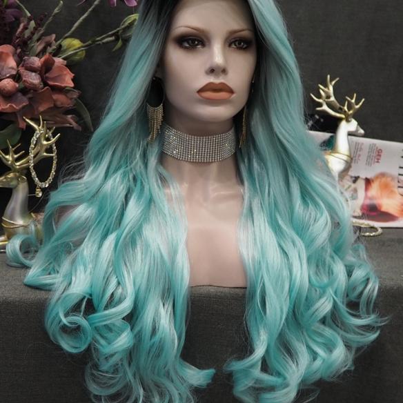 Grace- Mint Blue with Black Root
