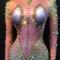 Pink Rhinestones Pearl Nude Bodysuit