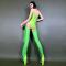 Black/ Fluorescent Green Ruffle Two Pieces Bodysuit