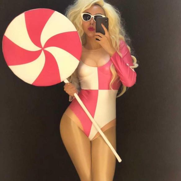 Pink & White Bodysuit (Lollipop)