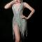 Silver Sequin Fringe Leotard