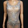 Multi- color Rhinestone Transparent Dress