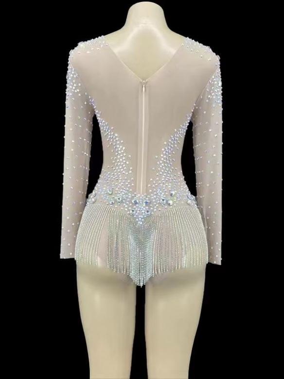 White Tassel Leotard