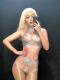 Rhinestone Beaded Nude Color Bodysuit