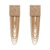 Gold Square Tassel Earrings
