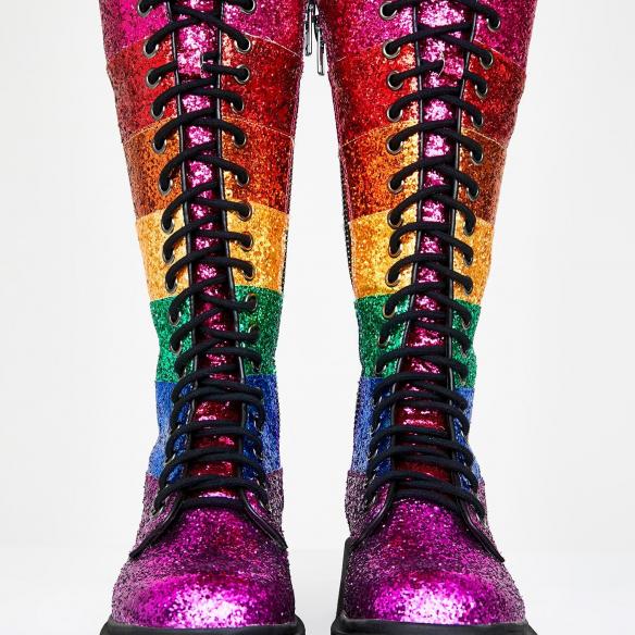 LGBT Pride Glittery Lace-Up Women’s Boots