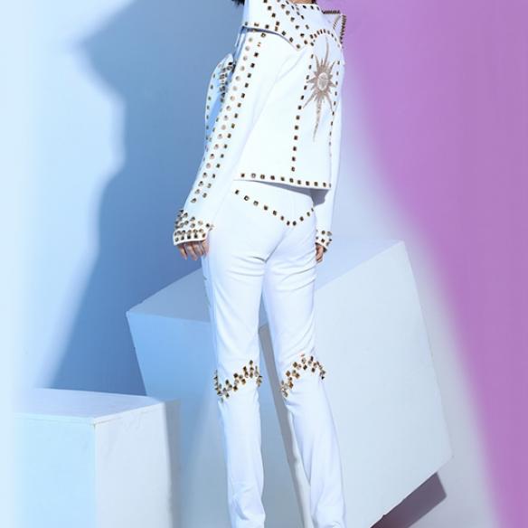White Rivet Punk Suit