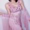 Pink Rhinestone Tassel Two Pieces Dress