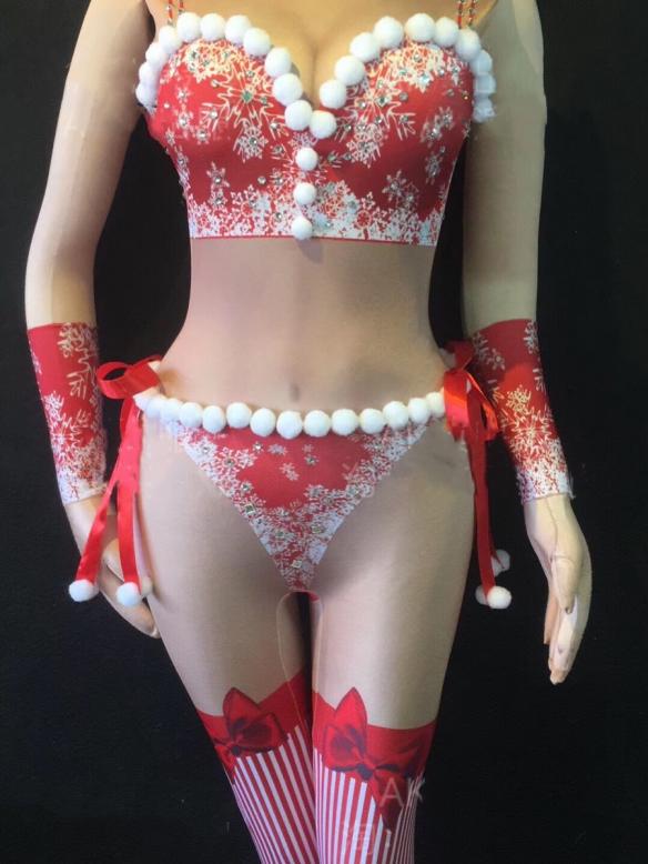 Christmas Sleeveless Bodysuit (include gloves)