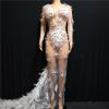 Feather Trailing Crystallized Clubwear