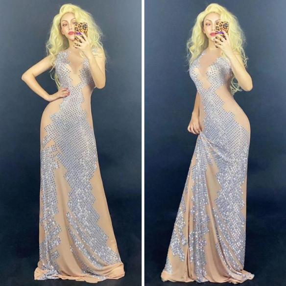 Various Colors Rhinestone Dress