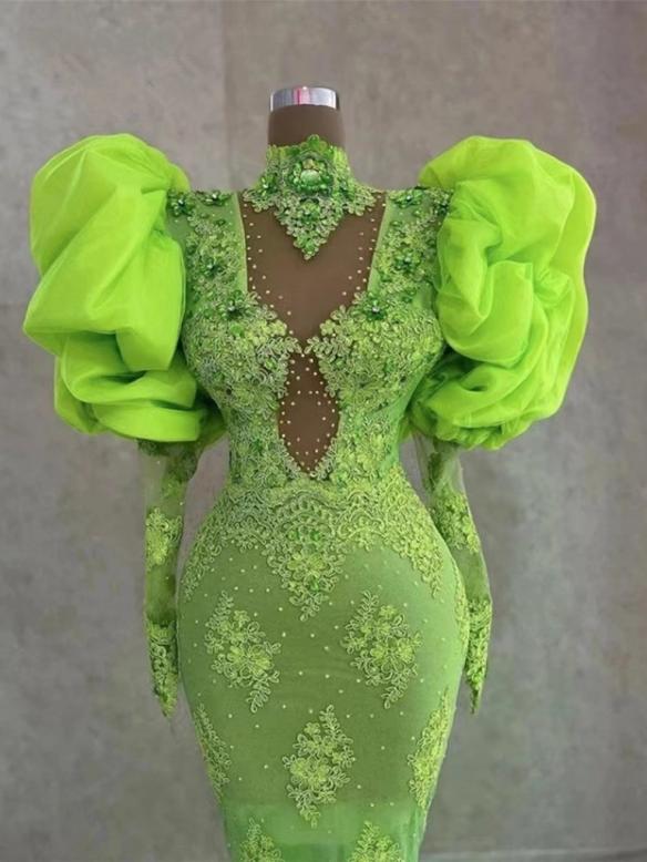 Fluorescent Green Customize Dress