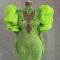 Fluorescent Green Customize Dress