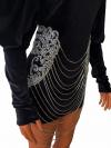 Customize Black Velvet Rhinestone Dress