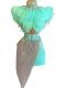 Customized mint green tassel two piece