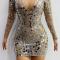 V Shape Sequin Dress