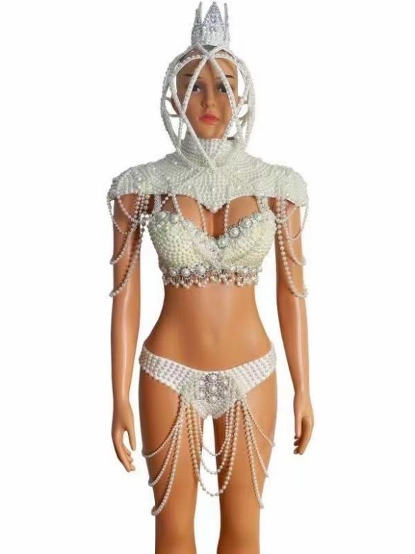 White Pearl Bikini Suit