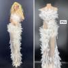 Various Colors Rhinestone Feather Long Dress