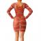 Red Transparent Shiny Rhinestone Dress