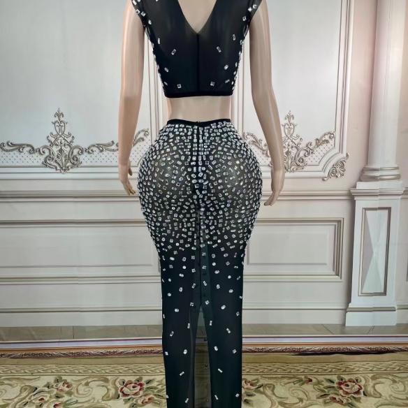 Black Rhinestone Suits