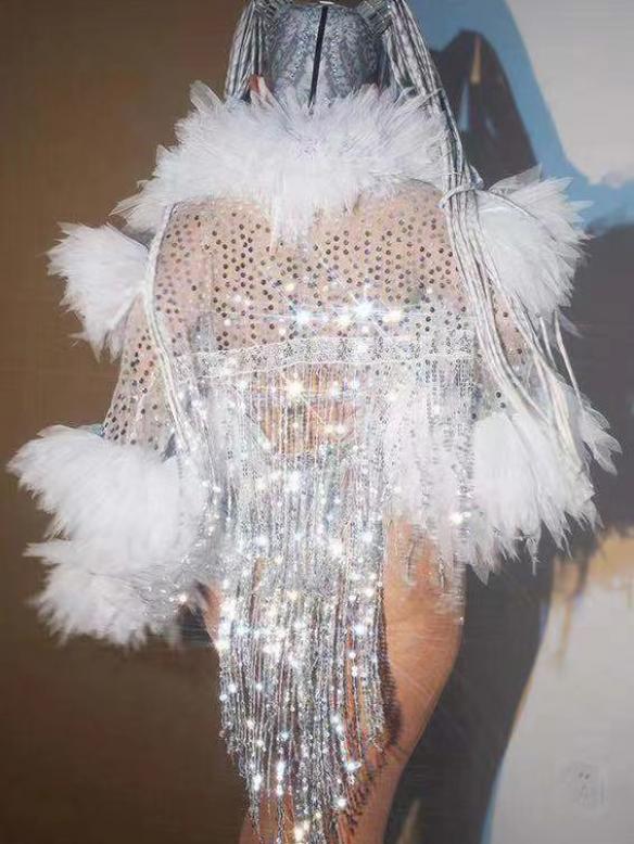 Short White Sequin Jacket