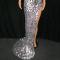 Sparkly Silver Sequin Long Fishtail Dress