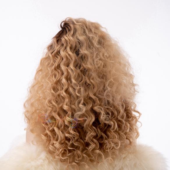 Human Hair Full Lace Wig Curly Ash Brown
