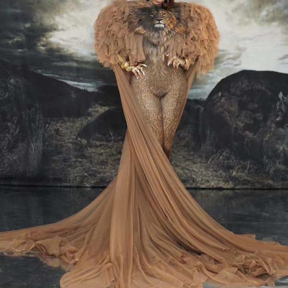 Lion Bodysuit With Cloak