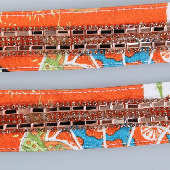 Orange Pattern Two Pieces Bodysuit