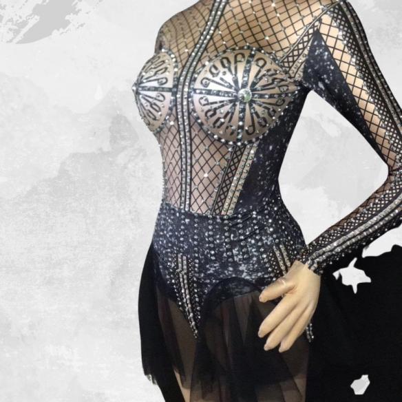 Black Rhinestone Leotard