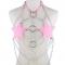 Pink Body Cage Harness Bra Metal Chain Rave Costume