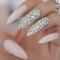 24 PCS Drag Nail Pink And Rhinestones